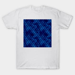 Fan Palms in Black and Classic Blue Vintage Faux Foil Art Deco Vintage Foil Pattern T-Shirt